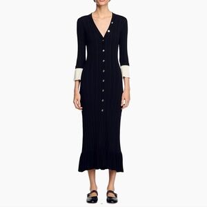 Nara Two-Tone Knit Midi Dress
